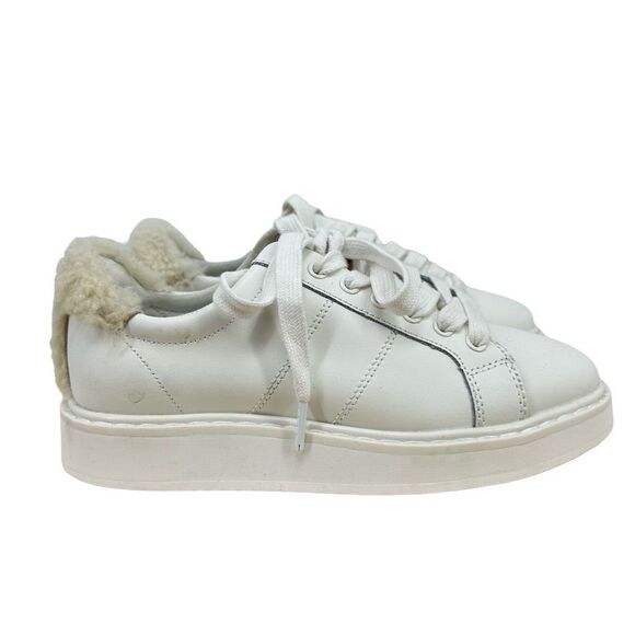 Lauren Ralph Lauren Shoes - Ralph Lauren Angeline Womens White Leather Sneakers Shearling Trim US 5.5 EUR 36